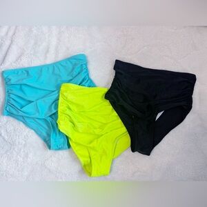 Bundle of 3 High Waist Shein High Waist Full Coverage Bikini Swim Bottoms Medium